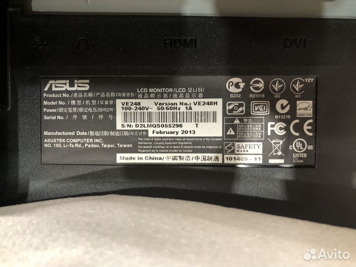 Монитор для пк asus VE248H LSD monitor