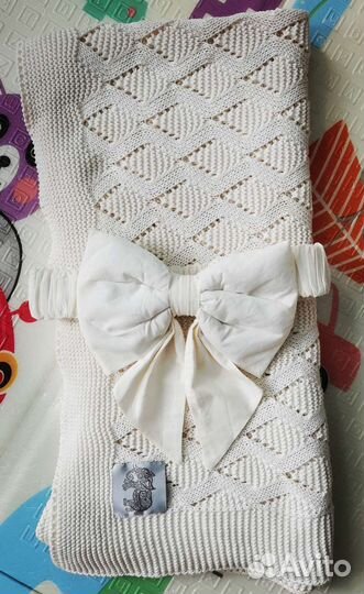 Плед для малыша+бант на выписку