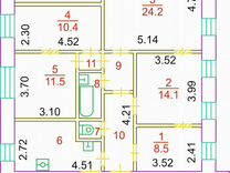 5-к. квартира, 96,6 м², 4/4 эт.