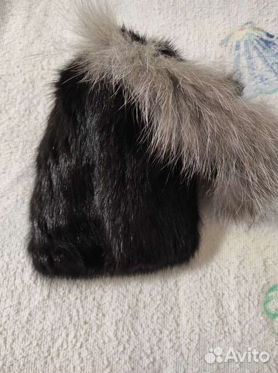 Шапка норковая вязаная