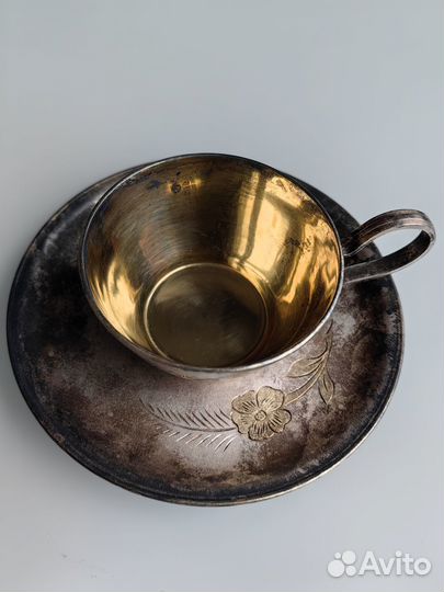 Кофейная пара, мельхиор, штихиль. СССР