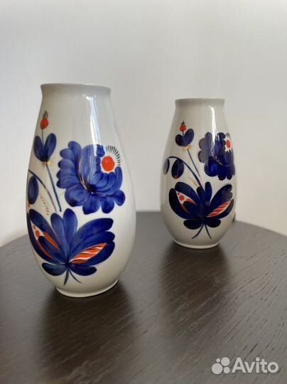 Вазы Полоне З.Х.К., кобальт, позолота, 1970е