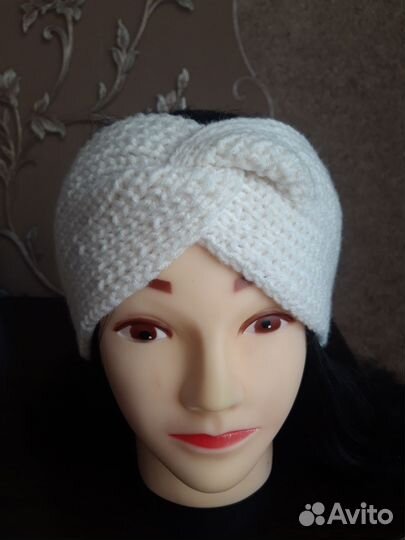 Вязаная женская повязка на голову