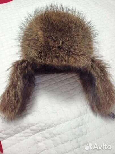 Шапка ушанка кожаная мех кайота муж