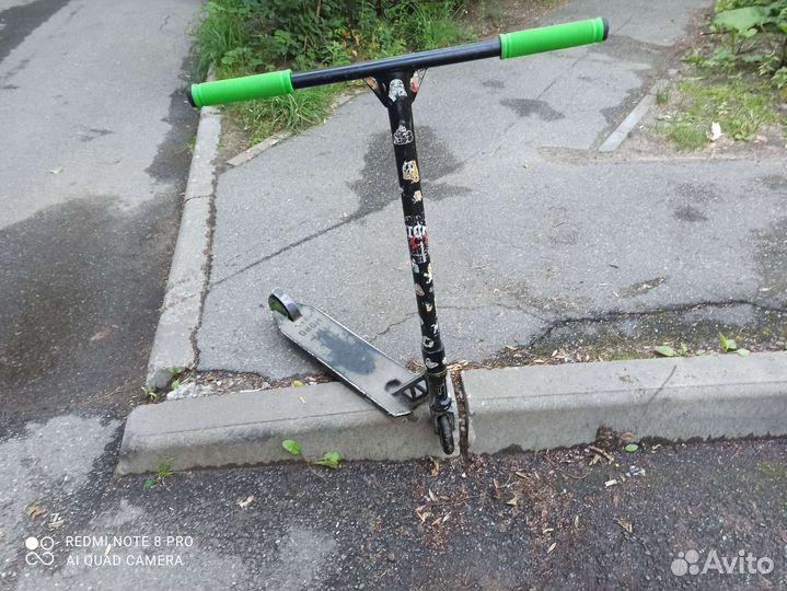 Самокат tech team трюковой зеленый цвет