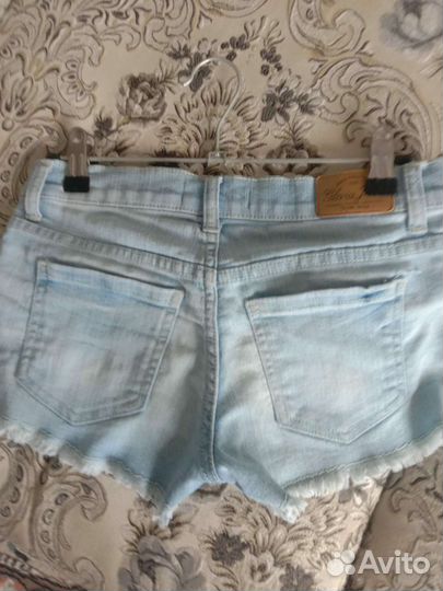 Голубые шорты для девочек 12-13 лет