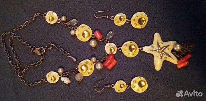 Колье,серьги, бижутерия, винтаж