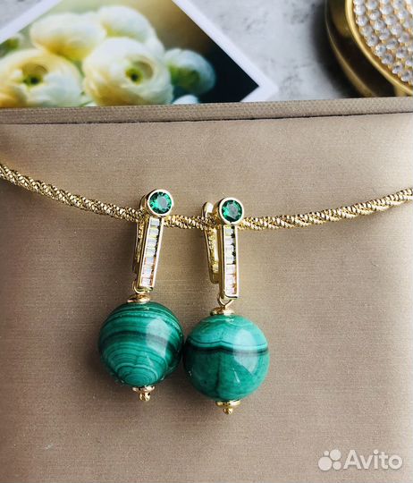 Серги из натурального камня