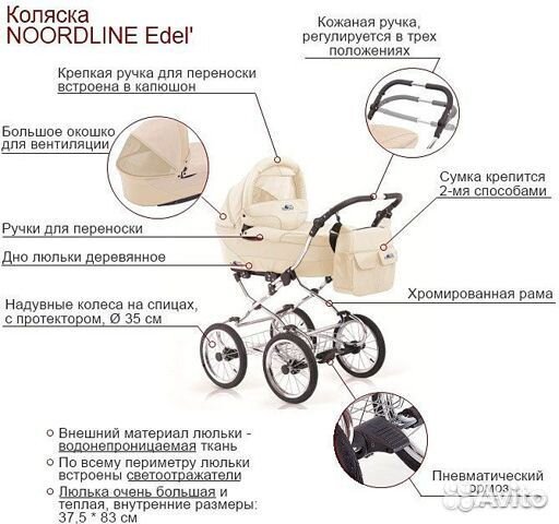 Детская коляска Noordline Edel (2 в 1) Польша