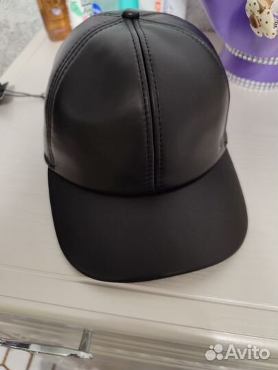 Бейсболка кожаная