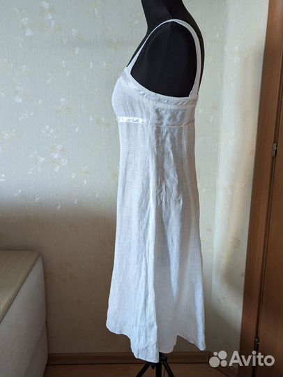 Платье женское белое лен 44 46
