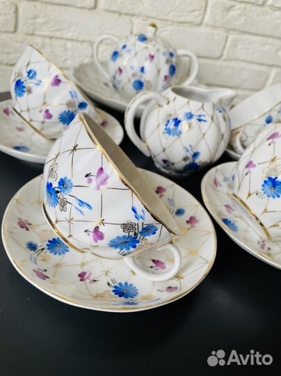 Сервиз чайный «Золотая сетка» лфз СССР