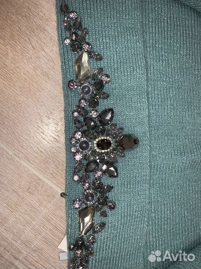 Тёплая косынка-платок на голову с камнями