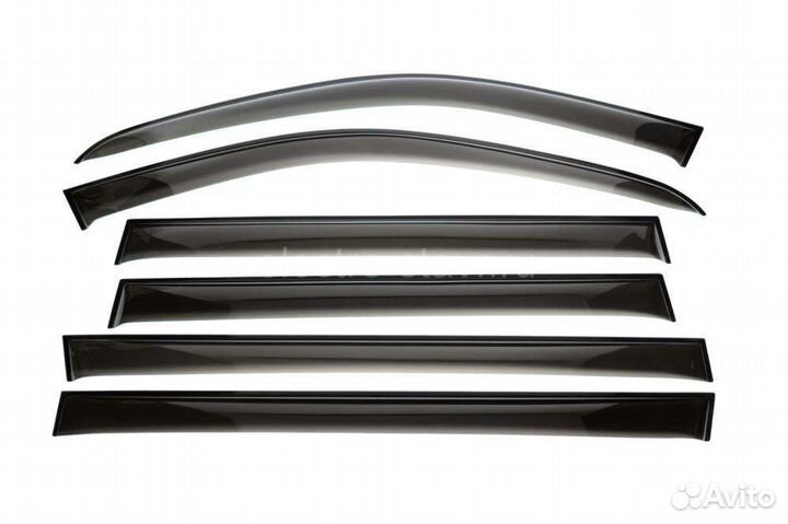 Дефлекторы окон Ларгус из 6 частей короткие