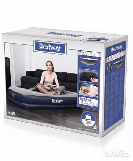 Надувная кровать с насосом