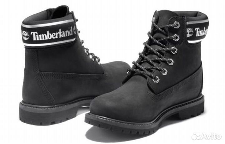 Timberland 6 Inch Premium Wide Fit Waterproof Boots 'Black Nubuck Logo' Women's (36)