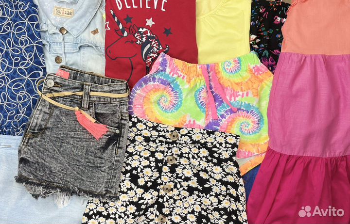 Пакет фирменных летних вещей для девочки 122-128