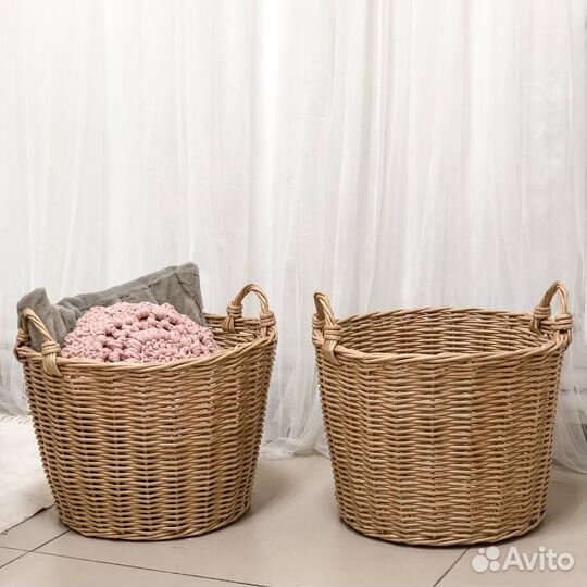 Плетеная корзина для белья, игрушек