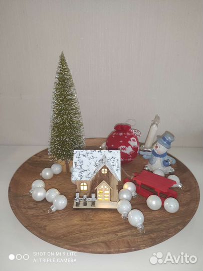 Домик с подсветкой новогодний декор