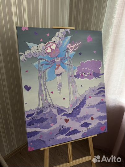 Большая картина маслом на холсте Бабочка