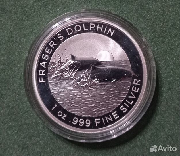 Монета Австралия 2021 Дельфины Фрейзер Серебро
