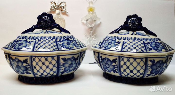 Винтажные конфетницы, сахарницы. Гжель