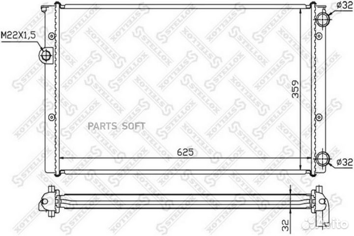 Радиатор VW Golf Vento 1.6i-2.0i 1.9TDi 91