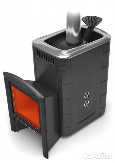 Печь банная Гейзер 2014 Inox Витра антрацит зк то