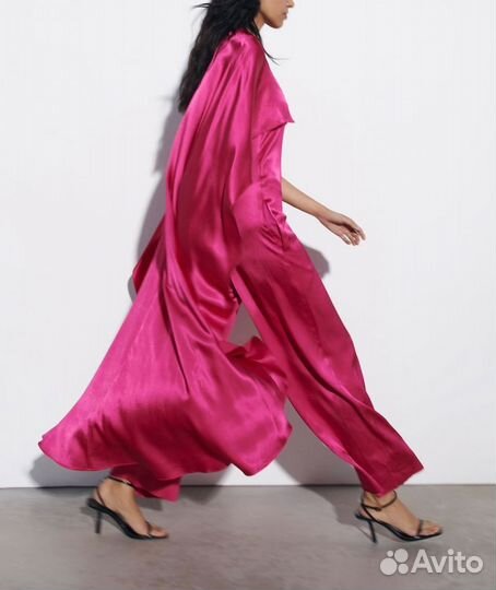 Комбинезон из сатина с кейпом фуксия Zara рр L
