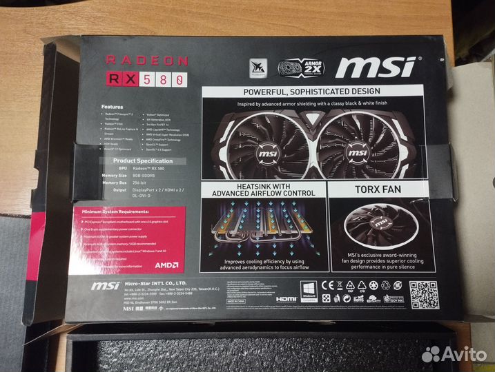 Видеокарта rx580 8gb msi