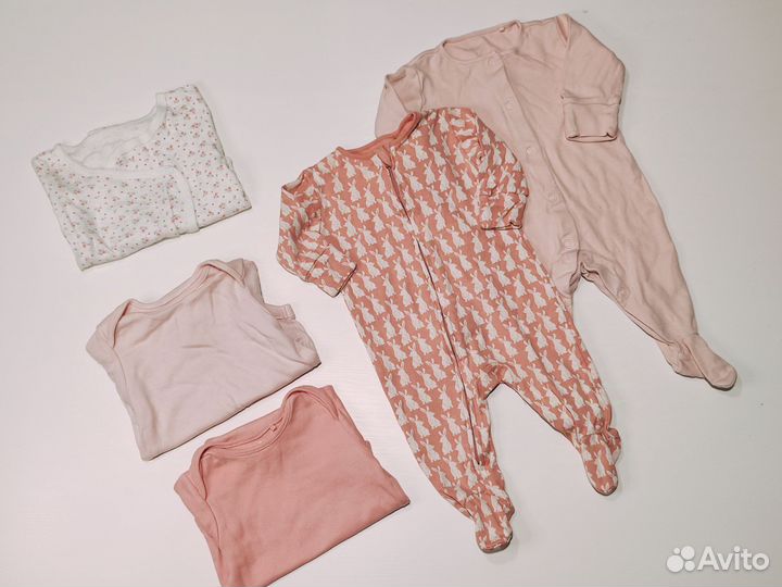 Боди пижамы Next пакетом для девочки 62