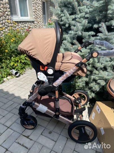 Коляска 3 в1 (коричневая -карамель )