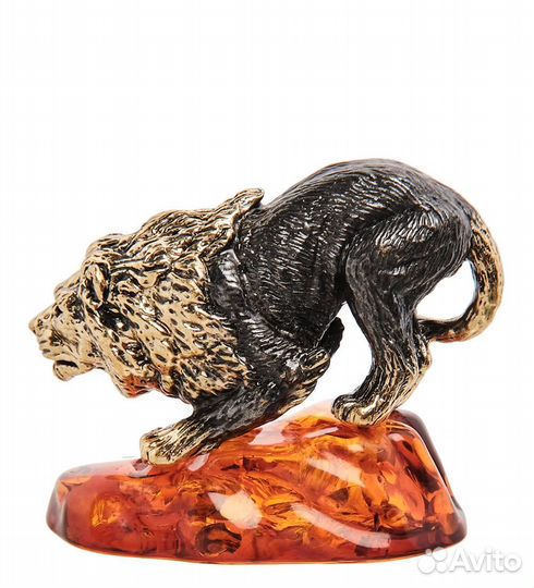 Фигурка Лев Скар (латунь, янтарь) A2163808