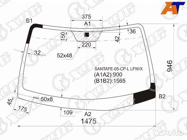 Стекло лобовое hyundai santa FE