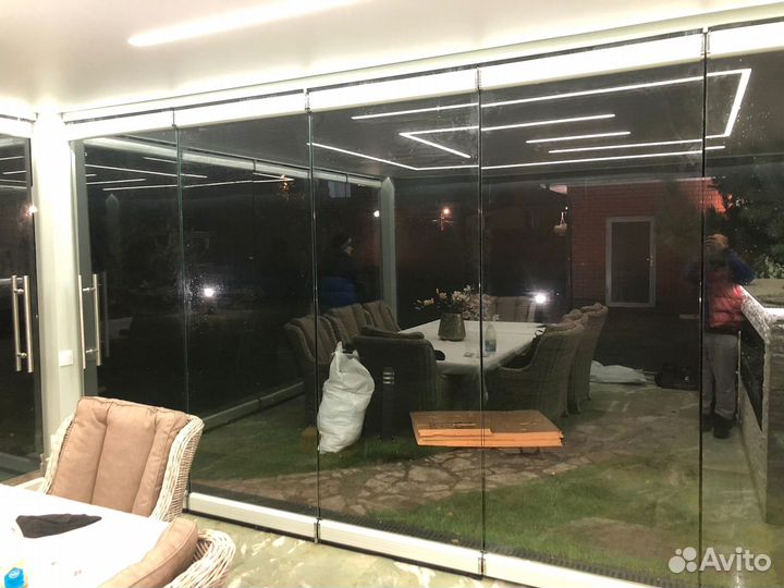 Безрамное остекление гармошка