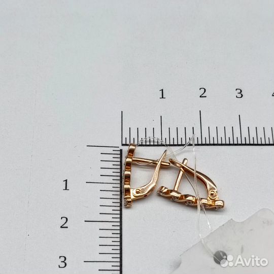 Серьги золотые с фианитами арт.5