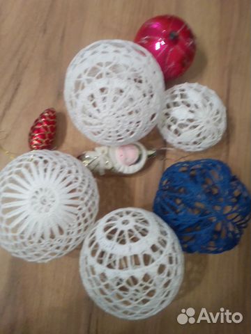 Вязаные шары на ёлку. Ангелы