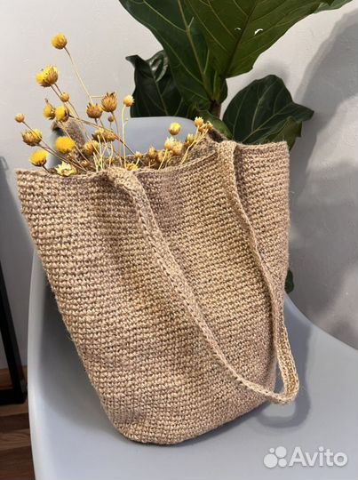 Сумка шопер из джута