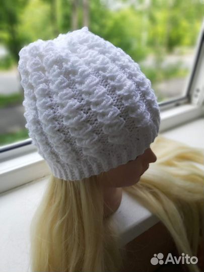 Шапка женская вязаная ручная работа