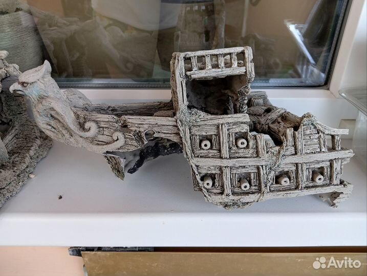 Декор корабль для аквариума