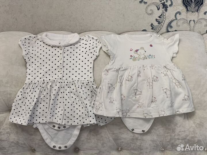 Комбинезоны-платья для девочки 1-3 месяца