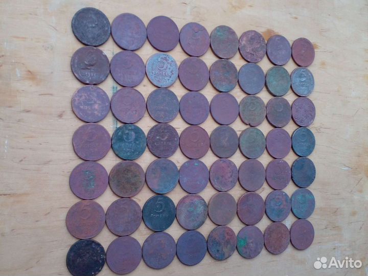 5к.924г. Медь раннего ссср. Пятаки