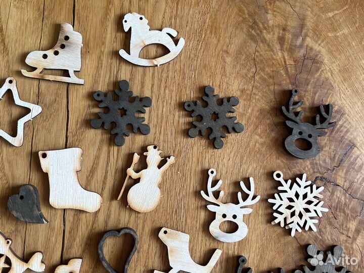 Игрушки новогодние деревянные новые