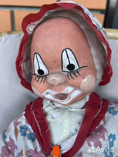 Кукла клоун ГДР, игрушка клоун