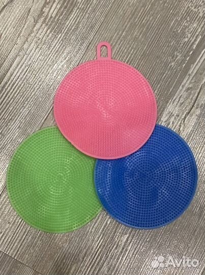 Губка/ щетка силиконовая набор 3 штуки