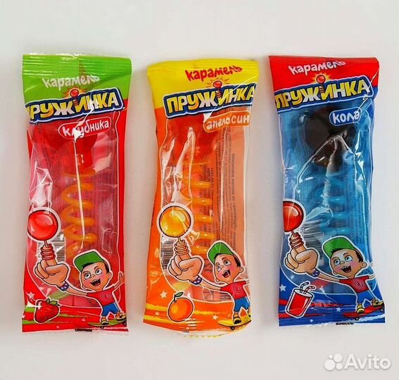 Леденцы карамель Пружинка ассорти 30 штук