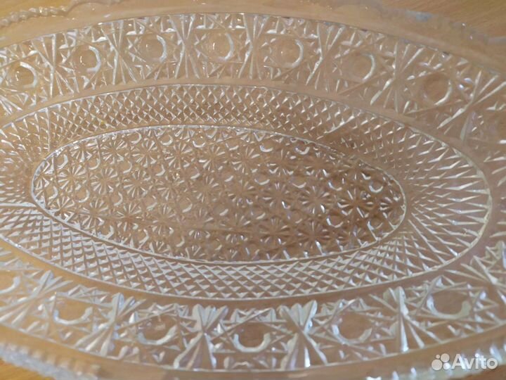 Блюдо, для фруктов, хрусталь из СССР, винтаж
