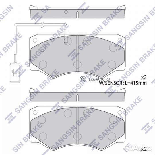 Sangsin brake SP4181 Колодки тормозные mercedes W4