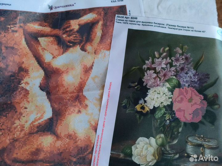 Рисунок на ткани для вышивания бисером