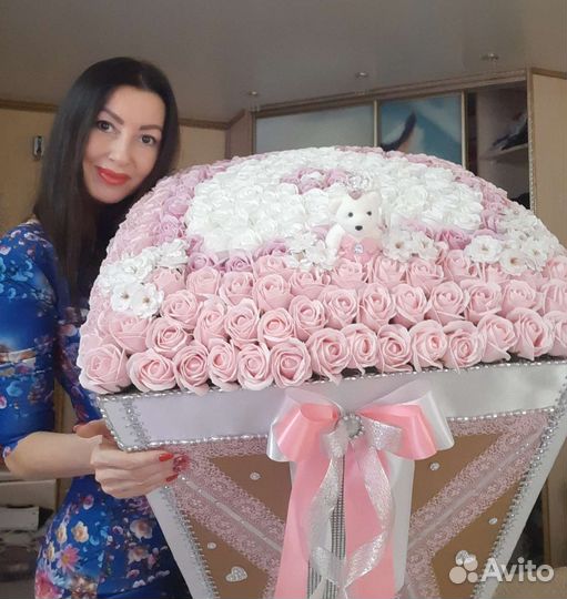 Букет из мыльных роз